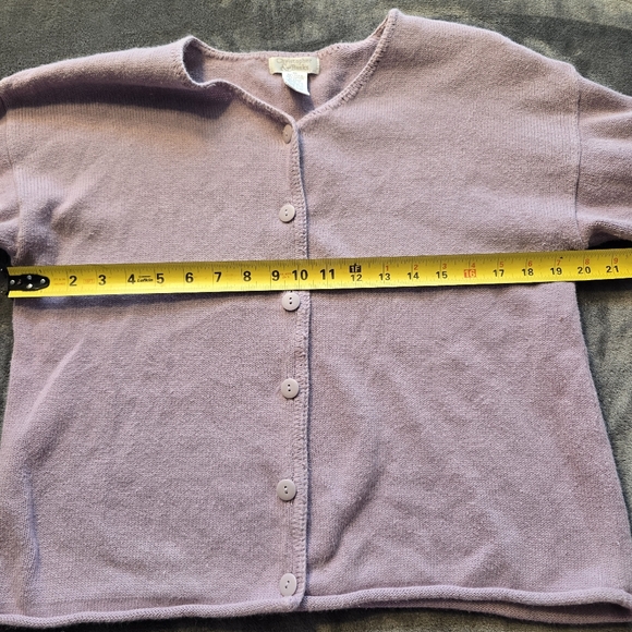 Christopher And Banks Liliac Full Button Rolled Hem Sweater Size Medium - Picture 7 of 9